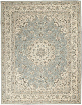 Nourison Living Treasures Blue Rectangle 8x10 ft Wool Carpet 113852