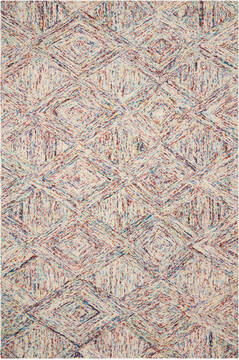 Nourison Linked Multicolor Rectangle 4x6 ft Wool Carpet 113864