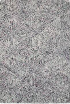 Nourison Linked Grey Rectangle 4x6 ft Wool Carpet 113866