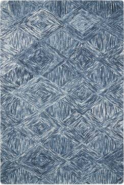 Nourison Linked Blue Rectangle 4x6 ft Wool Carpet 113873