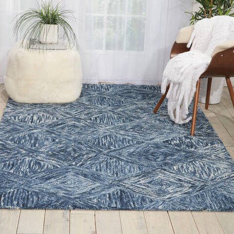 Nourison Linked Blue 50 X 76 Area Rug 805-113874 Image 3