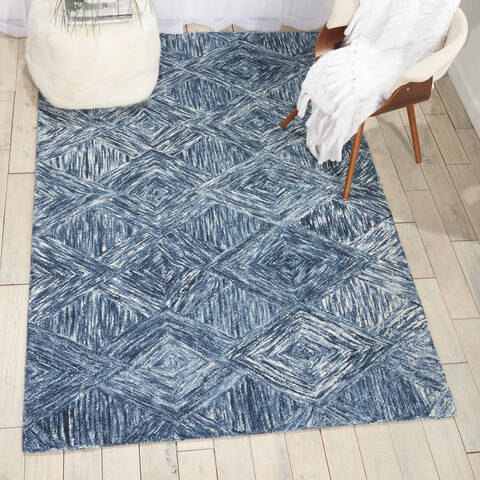 Nourison Linked Blue 50 X 76 Area Rug 805-113874 Image 4