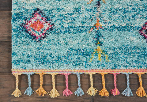 Nourison Moroccan Casbah Blue Runner 22 X 60 Area Rug 805-113947 Image 1