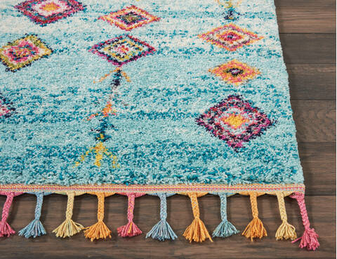 Nourison Moroccan Casbah Blue Runner 22 X 60 Area Rug 805-113947 Image 4