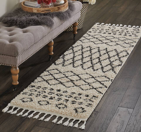 Nourison Moroccan Shag Beige Runner 22 X 81 Area Rug 805-114041 Image 3