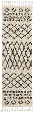Nourison Moroccan Shag Beige Runner 6 to 9 ft Polypropylene Carpet 114041