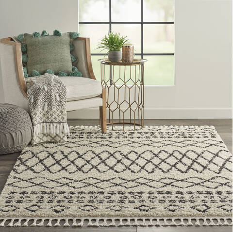 Nourison Moroccan Shag White 53 X 711 Area Rug 805-114042 Image 3