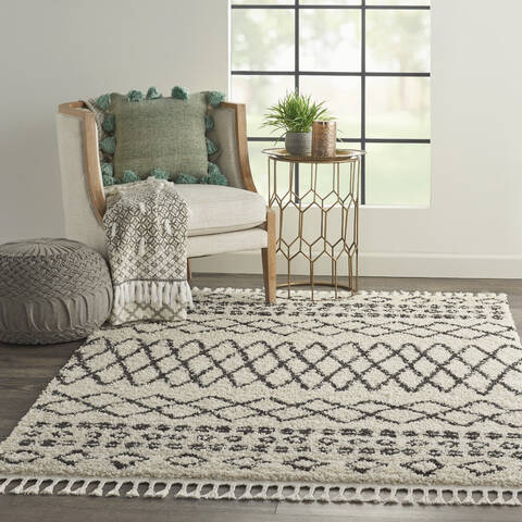 Nourison Moroccan Shag White 53 X 711 Area Rug 805-114042 Image 6