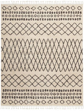 Nourison Moroccan Shag Beige Rectangle 9x12 ft Polypropylene Carpet 114044