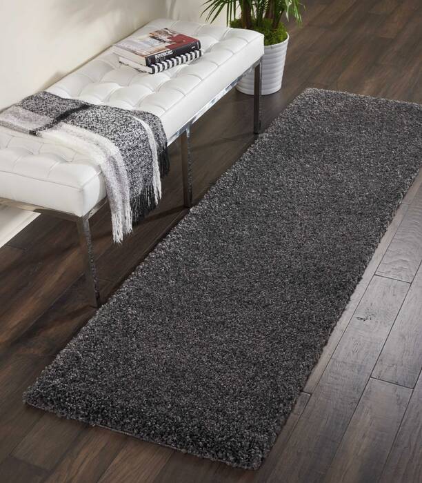 Nourison Malibu Shag Grey Runner 22 X 76 Area Rug 805-114060 Image 3