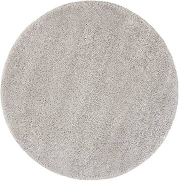 Nourison Malibu Shag Grey Round 4 ft and Smaller Polypropylene Carpet 114108