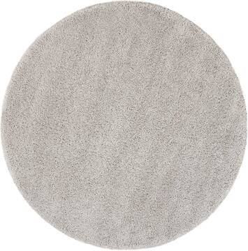 Nourison Malibu Shag Grey Round 4'0" X 4'0" Area Rug  805-114108