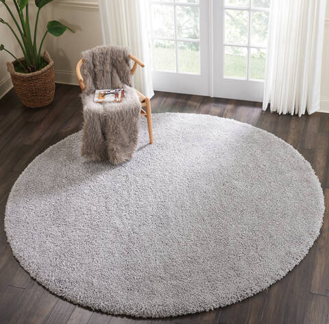 Nourison Malibu Shag Grey Round 710 X 710 Area Rug 805-114113 Image 4