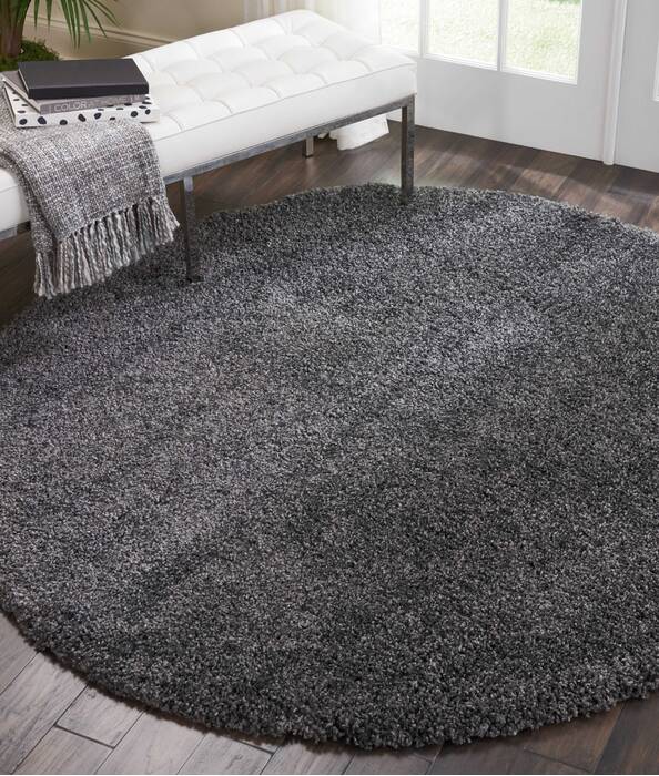 Nourison Malibu Shag Grey Round 40 X 40 Area Rug 805-114120 Image 3