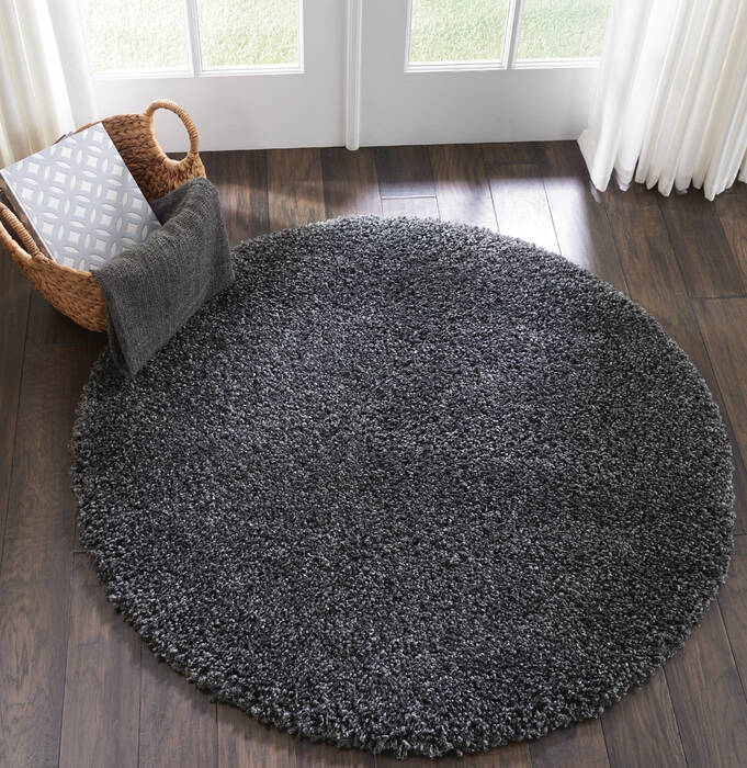 Nourison Malibu Shag Grey Round 40 X 40 Area Rug 805-114120 Image 4