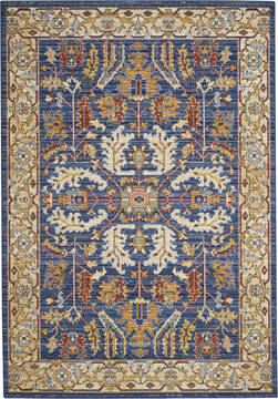 Nourison Majestic Blue Rectangle 6x9 ft Wool Carpet 114163