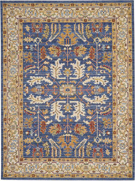 Nourison Majestic Blue Rectangle 8x11 ft Wool Carpet 114164