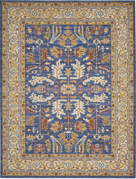 Nourison Majestic Blue Rectangle 10x13 ft Wool Carpet 114165
