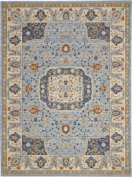 Nourison Majestic Blue Rectangle 8x11 ft Wool Carpet 114169