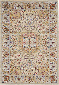 Nourison Majestic Grey Rectangle 6x9 ft Wool Carpet 114173