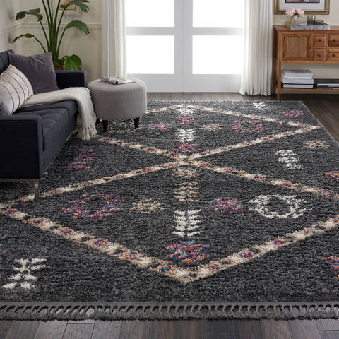 Nourison NORDIC SHAG Grey 90 X 120 Area Rug 805-114186 Image 1