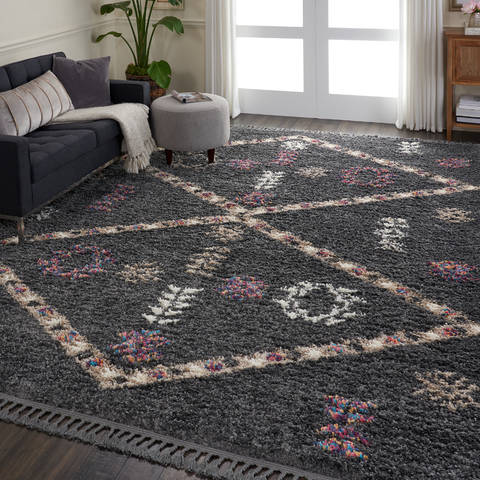 Nourison NORDIC SHAG Grey 90 X 120 Area Rug 805-114186 Image 3