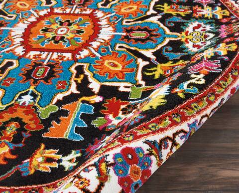Nourison Oakdale Black Round 710 X 710 Area Rug 805-114228 Image 2
