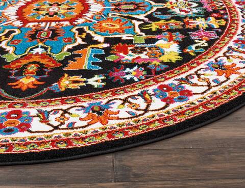 Nourison Oakdale Black Round 710 X 710 Area Rug 805-114228 Image 4