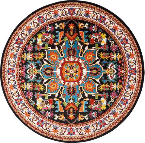 Nourison Oakdale Black Round 710 X 710 Area Rug 805-114228 Image 0