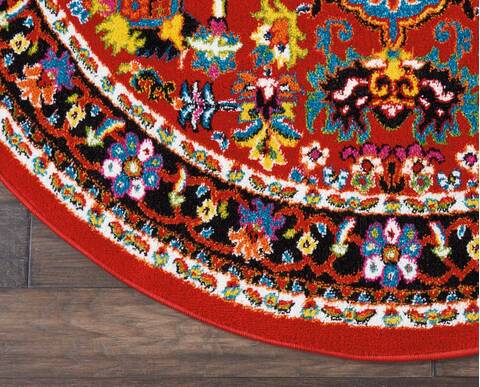 Nourison Oakdale Red Round 53 X 53 Area Rug 805-114245 Image 1