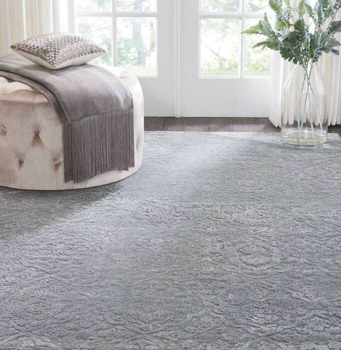 Nourison Opaline Grey 56 X 75 Area Rug 805-114248 Image 3