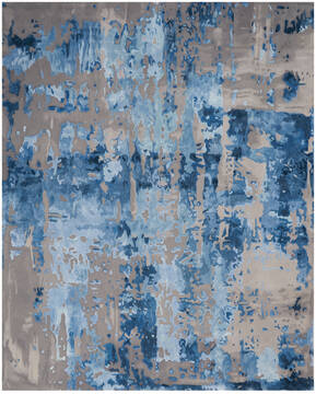 Nourison Prismatic Blue Rectangle 8x10 ft Lucxelle Carpet 114321