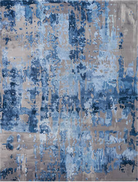 Nourison Prismatic Blue Rectangle 8x11 ft Lucxelle Carpet 114322