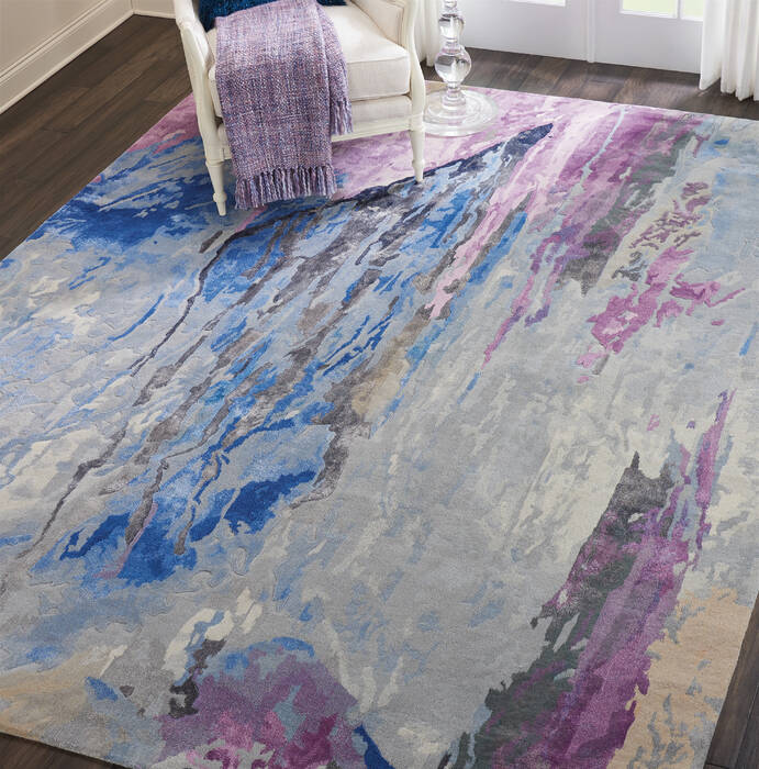 Nourison Prismatic Grey 86 X 116 Area Rug 805-114328 Image 4