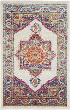 Nourison PERSIAN VINTAGE White Rectangle 3x5 ft Polypropylene Carpet 114370