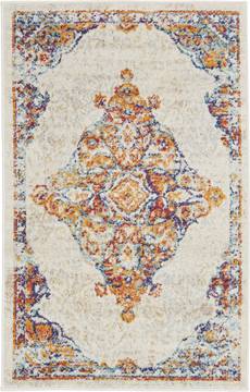 Nourison PERSIAN VINTAGE White Rectangle 3x5 ft Polypropylene Carpet 114377