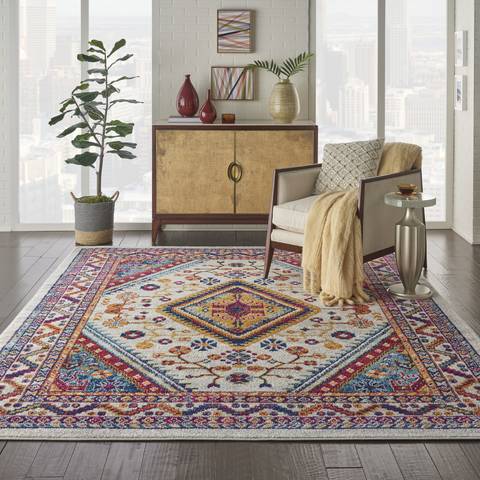 Nourison PERSIAN VINTAGE White 710 X 910 Area Rug 805-114387 Image 1