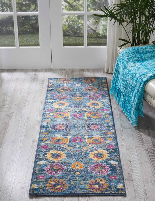 Nourison Passion Blue Runner 110 X 60 Area Rug 805-114408 Image 3