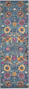 Nourison Passion Blue Runner 6 ft and Smaller Polypropylene Carpet 114408