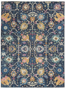 Nourison Passion Blue Rectangle 4x6 ft Polypropylene Carpet 114419