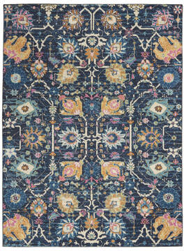 Nourison Passion Blue Rectangle 4x6 ft Polypropylene Carpet 114419