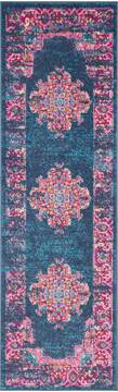 Nourison Passion Blue Runner 6 ft and Smaller Polypropylene Carpet 114424