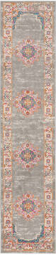 Nourison Passion Grey Runner 10 to 12 ft Polypropylene Carpet 114428