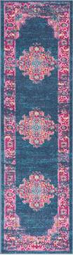 Nourison Passion Blue Runner 6 to 9 ft Polypropylene Carpet 114431