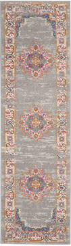 Nourison Passion Grey Runner 6 to 9 ft Polypropylene Carpet 114432