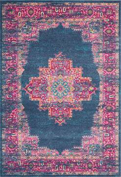 Nourison Passion Blue Rectangle 7x10 ft Polypropylene Carpet 114439