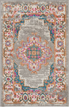 Nourison Passion Grey Rectangle 2x3 ft Polypropylene Carpet 114440
