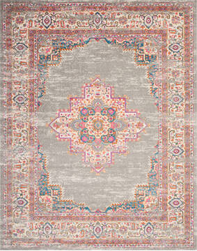 Nourison Passion Grey Rectangle 8x10 ft Polypropylene Carpet 114441