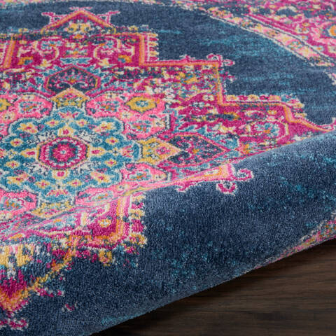 Nourison Passion Blue Round 53 X 53 Area Rug 805-114443 Image 2