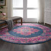 Nourison Passion Blue Round 80 X 80 Area Rug  805-114444 Thumb 3